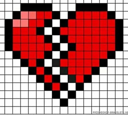 Рисунки по клеточкам сердце