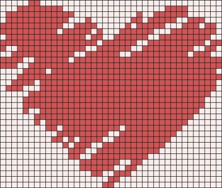 Рисование по клеткам любовь