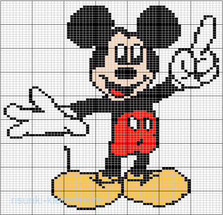 Микки Маус схема вязания