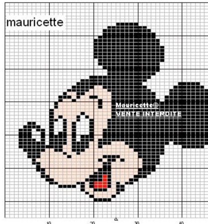 Микки Маус по клеточкам