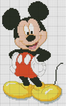 Схема вышивки крестиком Микки Маусы