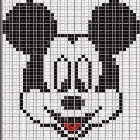 Узор Микки Мауса по клеткам