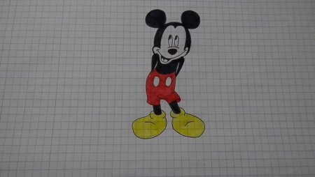 Рисунки микимауса по клеточкам в тетради