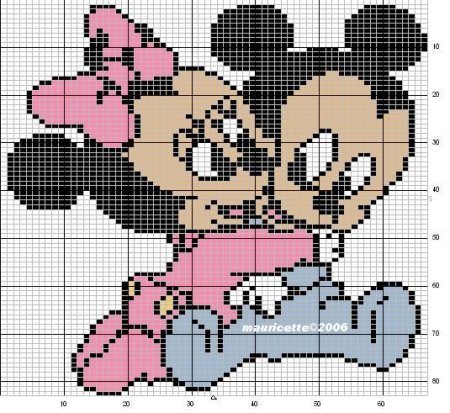 Минни Маус по клеточкам