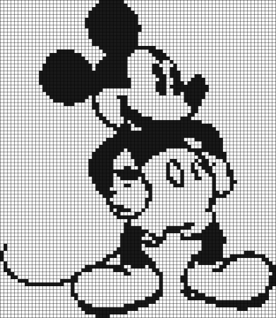 Схема вывязывания Микки Мауса