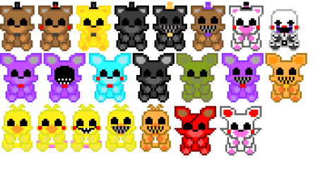 Рисунки по клеточкам ФНАФ