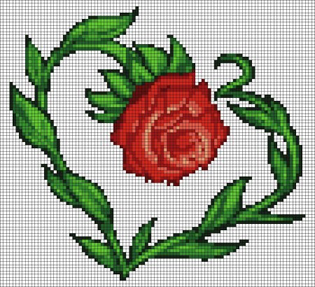 Рисунки в клеточку цветы