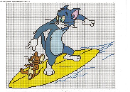 Вышивание крестиком том и Джерри