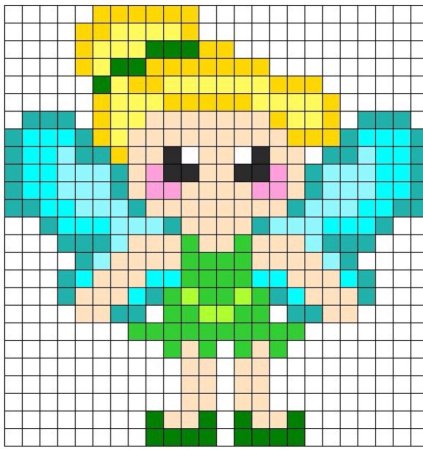 Рисунки по клеточкам девочки