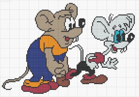 Схема вышивки крестиком мультяшки