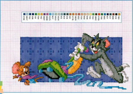 Вышивка бисером том и Джерри