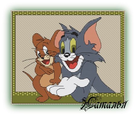 Вышивка крестом том и Джерри схемы