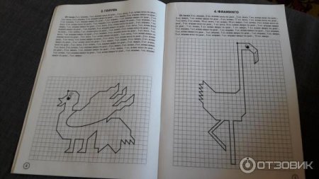 Графический диктант Фламинго для дошкольников по клеточкам