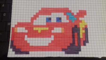 Легкая молния Маквин по клеточкам