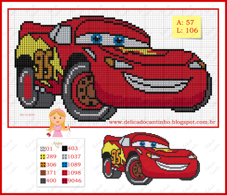 Схема вышивки крестом Маккуин