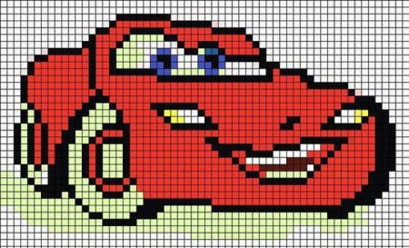 Молния Маккуин по клеточкам