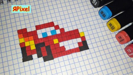 Рисовать по клеточкам молнию