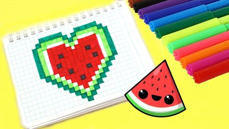 Рисунки по клеточкам Арбуз