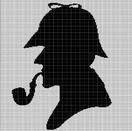 Схема вышивки крестом Шерлок Холмс