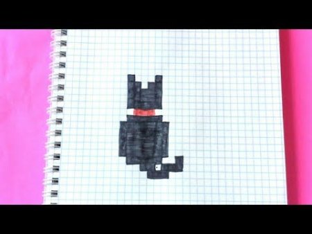 Рисунки по клеточкам в блокноте котики