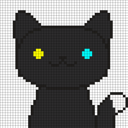 Кошка по пикселям