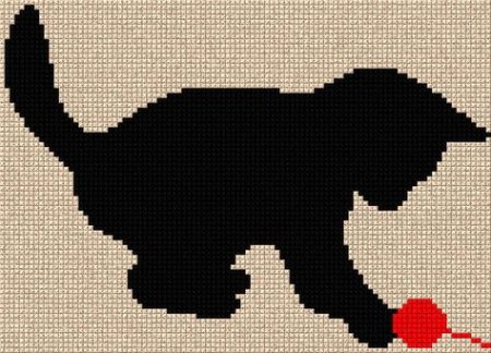 Силуэты кошек для вышивания