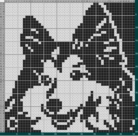 Рисование по клеточкам хаски