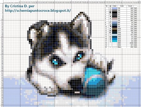 Хаски схема вязания