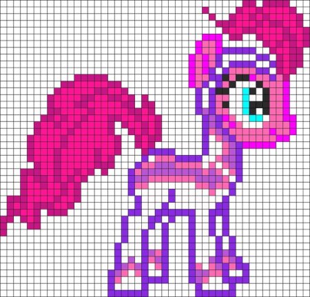 Рисунки по клеточкам пони