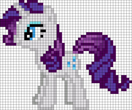 Рисование по клеткам пони