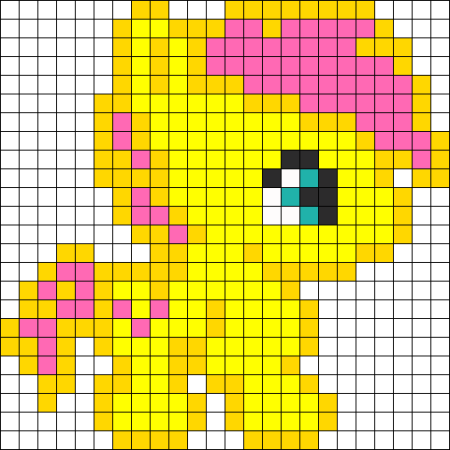 Рисование по клеточкам пони Искорка