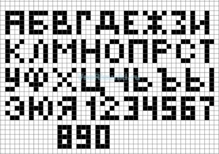 Буквы по клеточкам в тетради