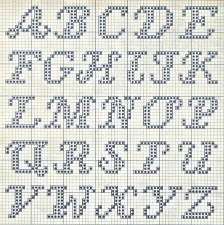 Вышитые буквы алфавита