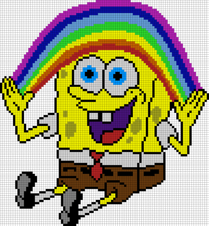 Рисунки по клеточкам Спанч Боб