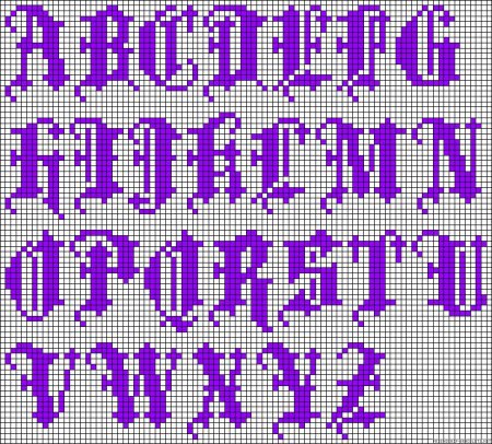Английские буквы вышивка