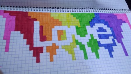 Рисунки по клеточкам в тетради имена