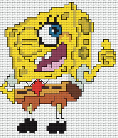 Рисунки по клеточкам Спанч Боб