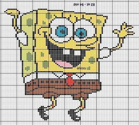 Спанч Боб вышивка крестиком