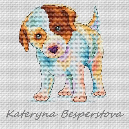 Джек Рассел по клеточкам