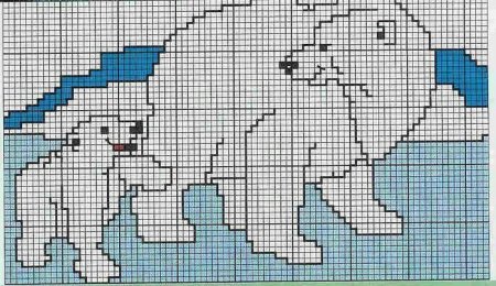 Жаккардовые узоры белый медведь