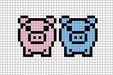 Свинка по клеткам