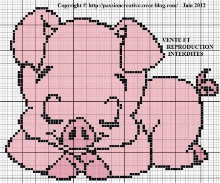 Схема для вышивания свинья