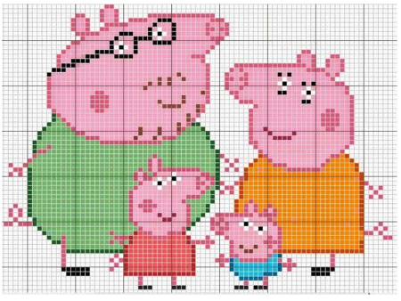 Джордж Свинка Пеппа вышивка крестиком