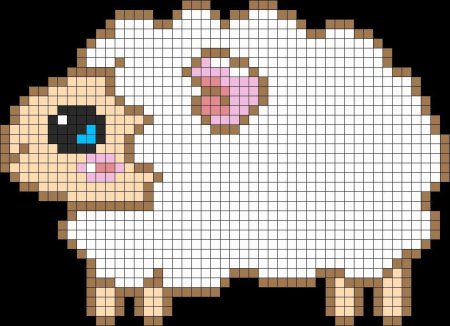 Рисунки по клеточкам Овечка