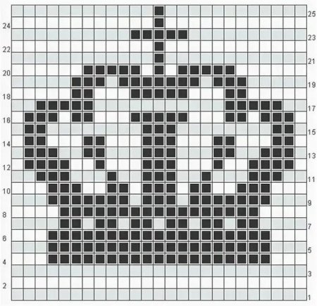 Теневое вязание спицами корона