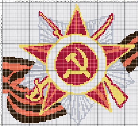Георгиевская ленточка схема вышивки крестом
