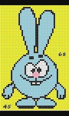 Рисунки по клеточкам Смешарики