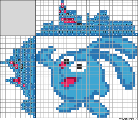 Схема для вышивания крестиком Крош