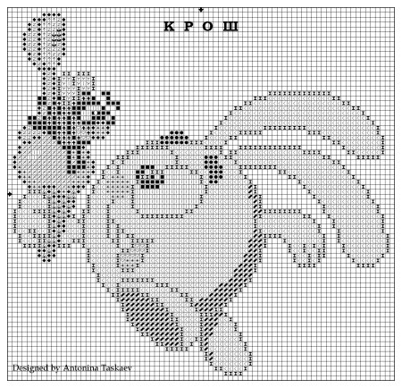 Рисунки по клеточкам Смешарики маленькие