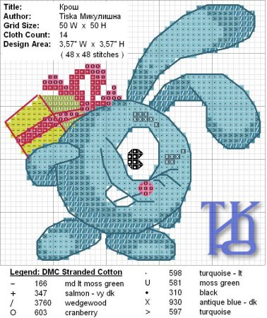 Схема вышивки крестом Карыч Смешарики